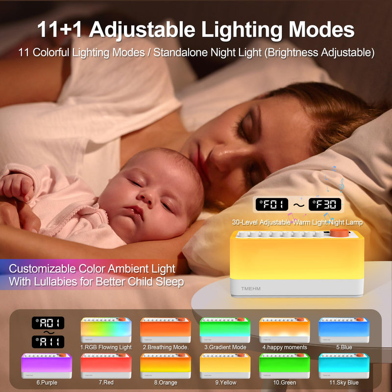[Australia] - White Noise Sleep Sound Machine with 8 Nature Sounds, Portable Bluetooth Speaker, 12 Colors Night Lights, Sleep Timer & Breathing Exercises, for Babies, Kids, and Adults S660pro L 