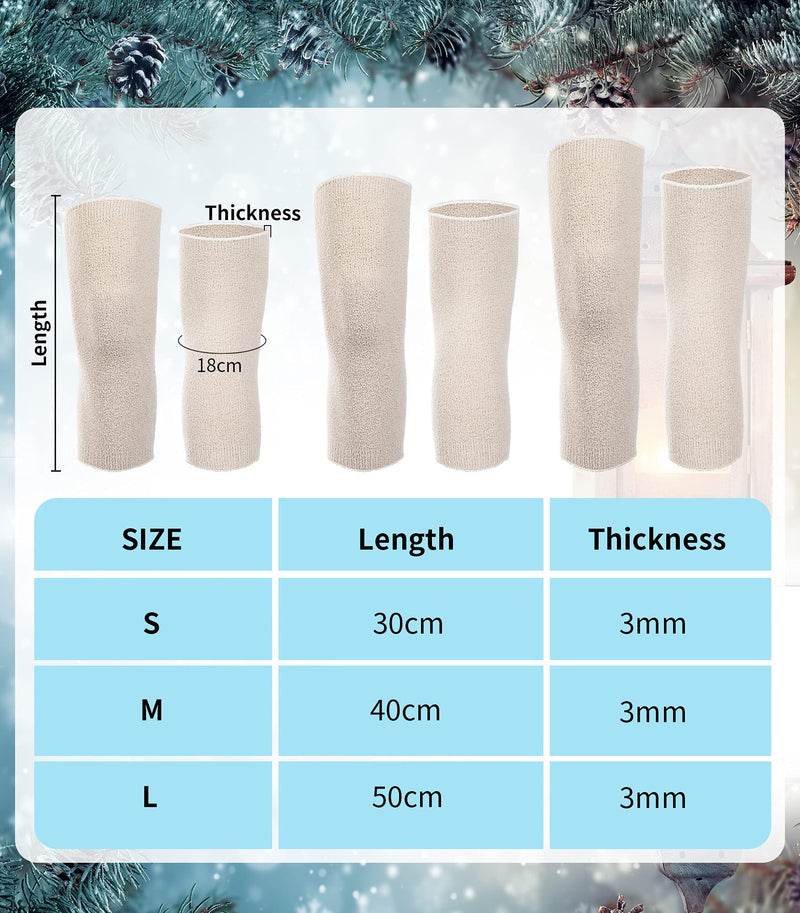 Boao 3 Pairs Knee Warmers for Women Thermal Knee Warms Fabric Leg Pads Arthritic Knee Braces Compression Sleeve Knee Supports Black, Gray, Nude Large