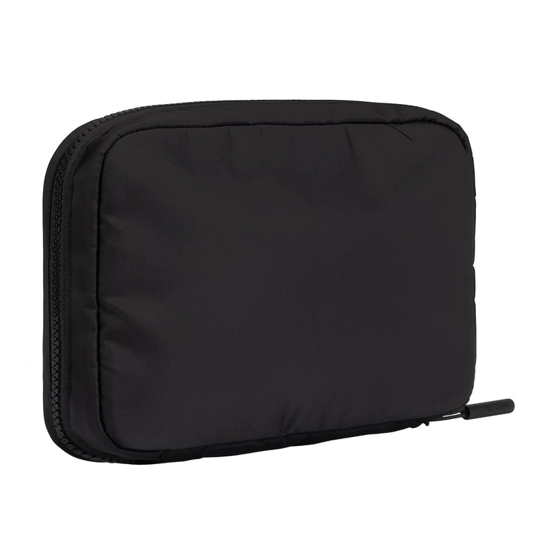 Incase Nylon Accessory and Electronics Organizer Bag - Small Travel Pouch for Cords, Gadgets, Accessories, Compact Tech Bag with Faux-Fur Padded Compartment Jet Black