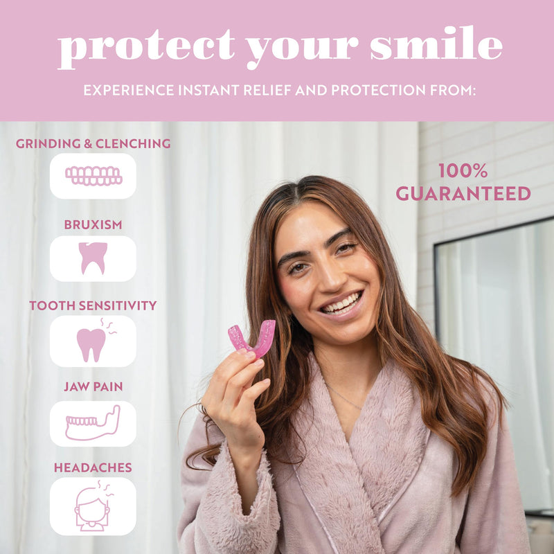 [Australia] - FlexiFit Night Guard for Women - Pack of 2 Mouth Guards for Teeth Grinding, Clenching and Bruxism (Pink) Pink 