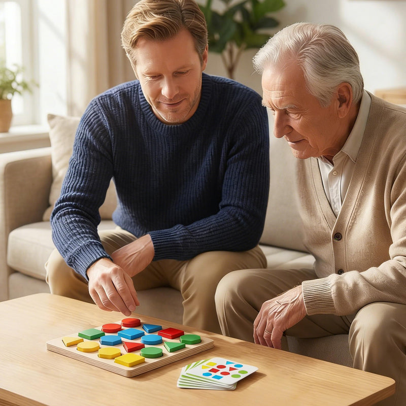 Wooden Dementia Games for Adults, Memory Aids & Brain Training, Dementia Puzzles, Fidget Toys & Hand Games for Elderly, Cognitive Activities, Memory Card Game, Dementia Gifts