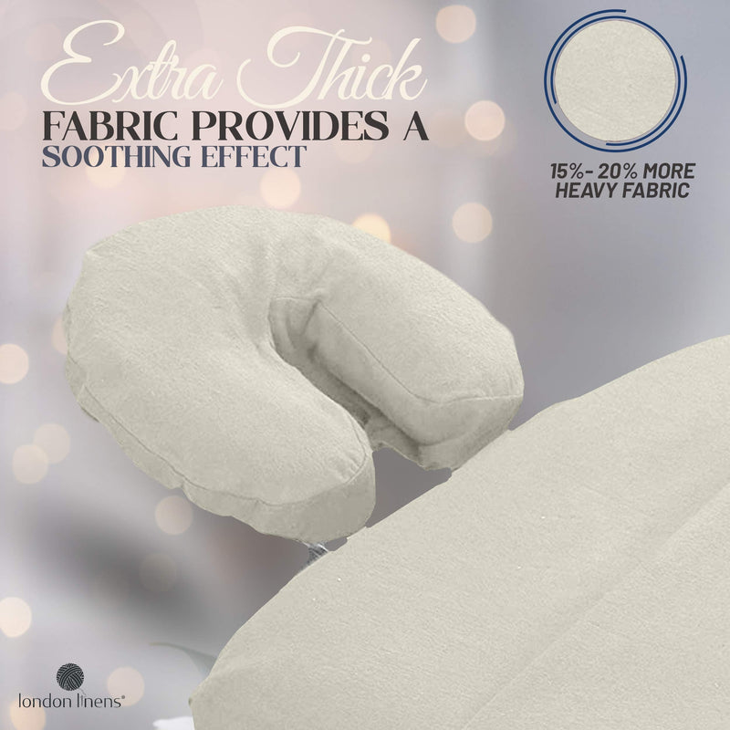 [Australia] - London Linens Pack of 4, Premium Extra Thick 100% Cotton Flannel Massage Tables Face Cradle Covers Cozies Fitted - Includes 4 pcs (Natural) Natural 