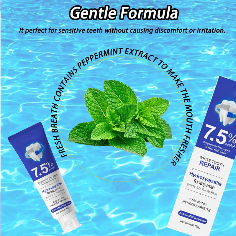 [Australia] - Beamach Hydroxyapatite Toothpaste, Nano Hydroxyapatite Toothpaste for Enamel Protection and Tooth Strengthening, Fluoride-Free Formula, Gentle Mint, Fresh Breath 