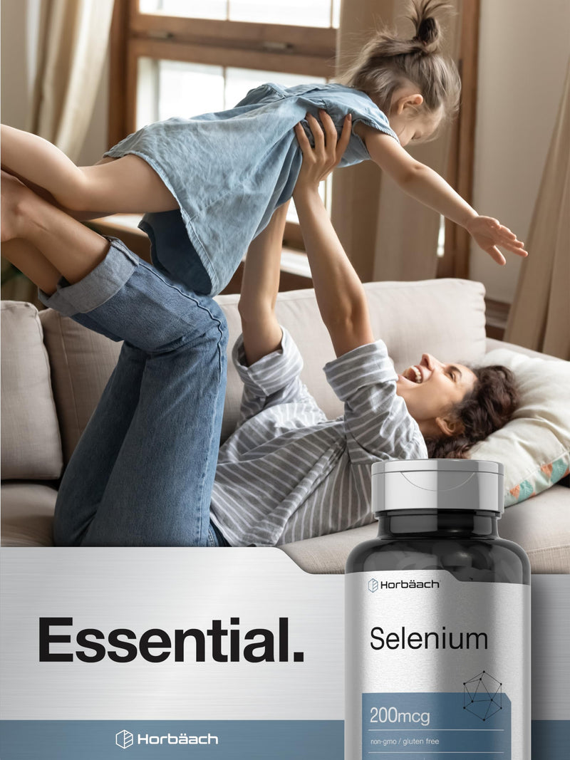 Selenium Supplement | 200mcg | 120 Tablets | Non-GMO and Gluten Free | by Horbaach