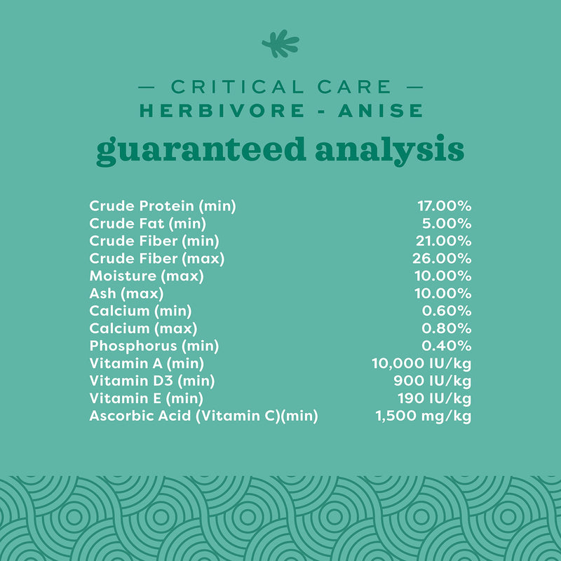 Oxbow Critical Care Herbivore, Emergency Guinea Pig Food, Rabbit Food for Recovery, Natural Anise Flavor, Veterinary Formula, Critical Care for Guinea Pig Emergency Kit, 141 gram bag 4.97 Ounce (Pack of 1)
