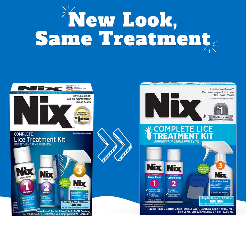 [Australia] - Nix Complete Lice Treatment Kit for Home and Hair, with Permethrin Cr√®me Rinse, Combing Gel, Lice Comb, and Home Spray for Bedding and Furniture 1 Count (Pack of 1) 