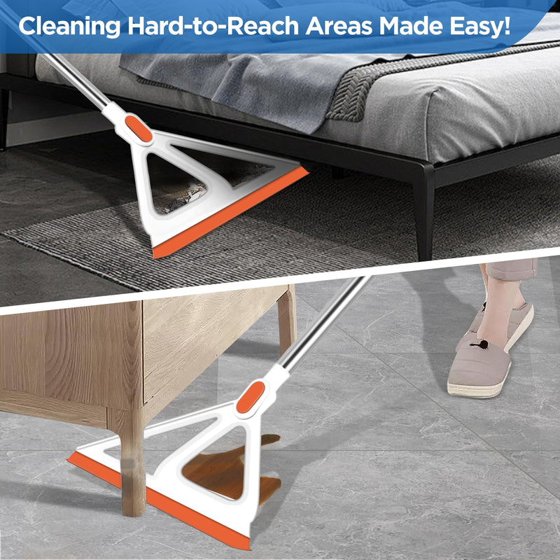 [Australia] - Multifunction Magic Broom, Squeegee Broom for Floor, Rubber Broom, Silicone Broom for Floor Cleaning, Magic Broom Sweeper for Living Room, Kitchen, Bathroom-Easy Dry The Glass (Orange, 54 INCH) Orange 