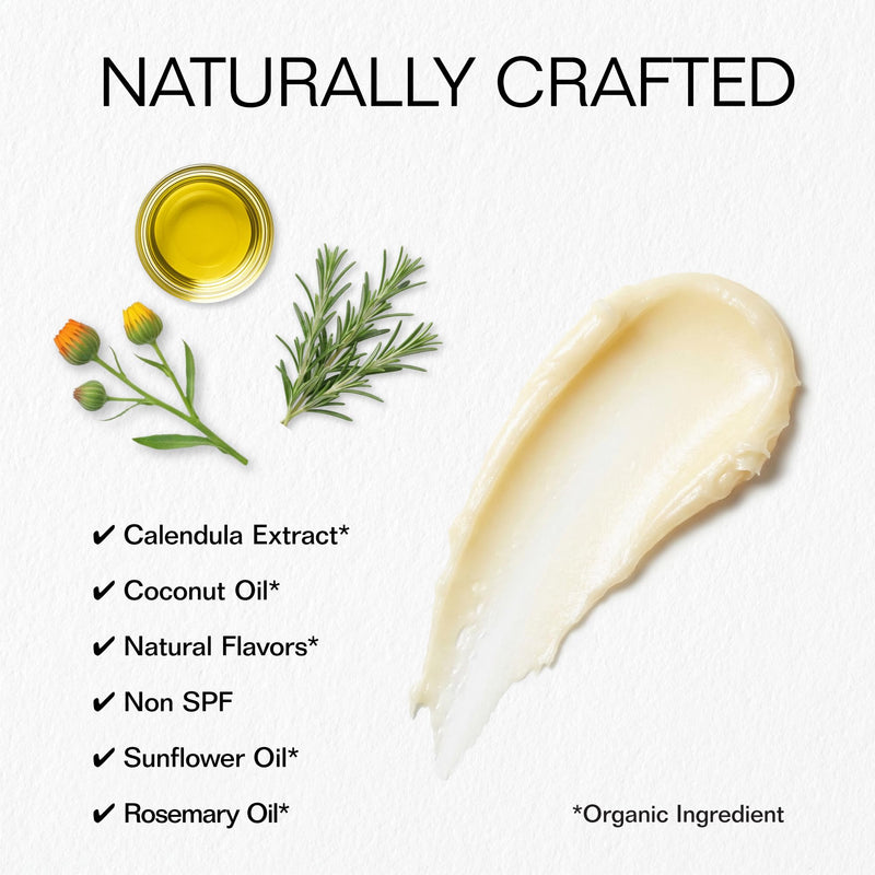 USDA Organic Coconut Restoring Lip Balm, 0.15 oz | Moisturizing with Coconut Oil, Calendula Extract, Vitamin E, Non-SPF, Long-Lasting, PABA- and Paraben-Free, Cruelty Free