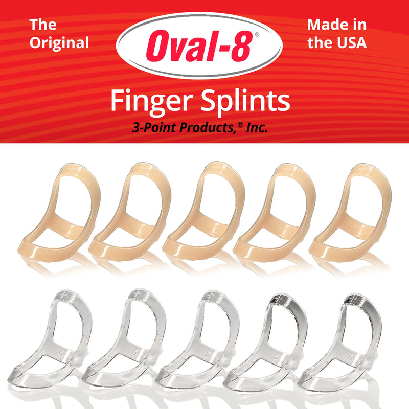3-Point Products BEIGE Oval-8 Finger Splints, Support and Protection for Arthritis, Trigger Finger or Thumb, and Other Finger Conditions, Pack of 5, Size 8 Size 8 (Pack of 5)
