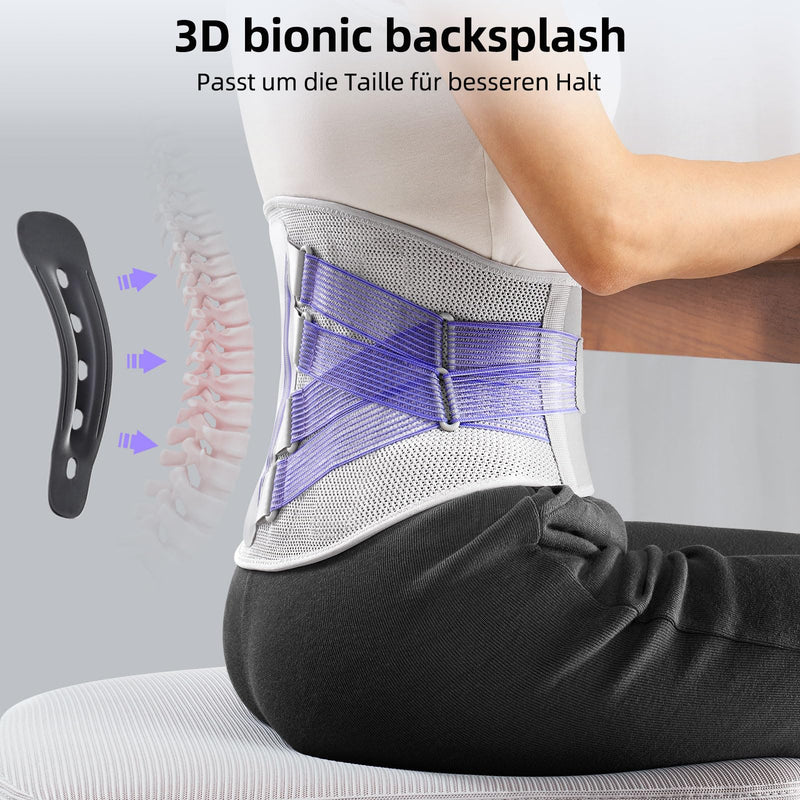 [Australia] - FREETOO Back Support Belt 3D Knitted Ultra Breathable Back Brace for Men and Women 5 Support Modules to Relieve Back Pain Purple Stylish Posture Corrector for Urban Beauties XL 3D Knitting 