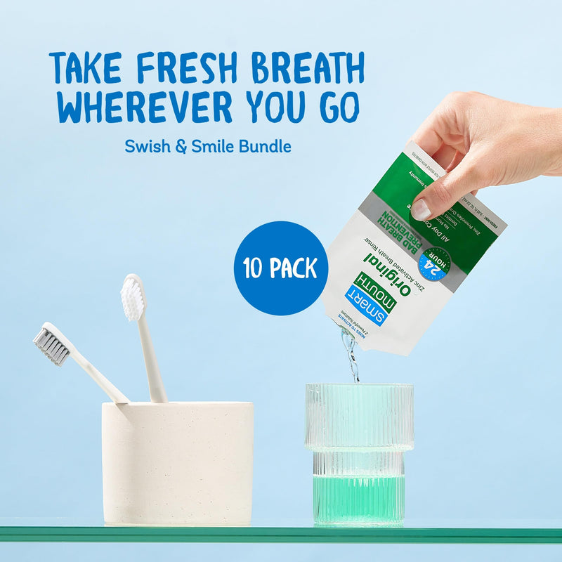 [Australia] - SmartMouth Original Activated Mouthwash Single Packs, Travel Mouthwash, Fresh Mint, 10 Pack 1 
