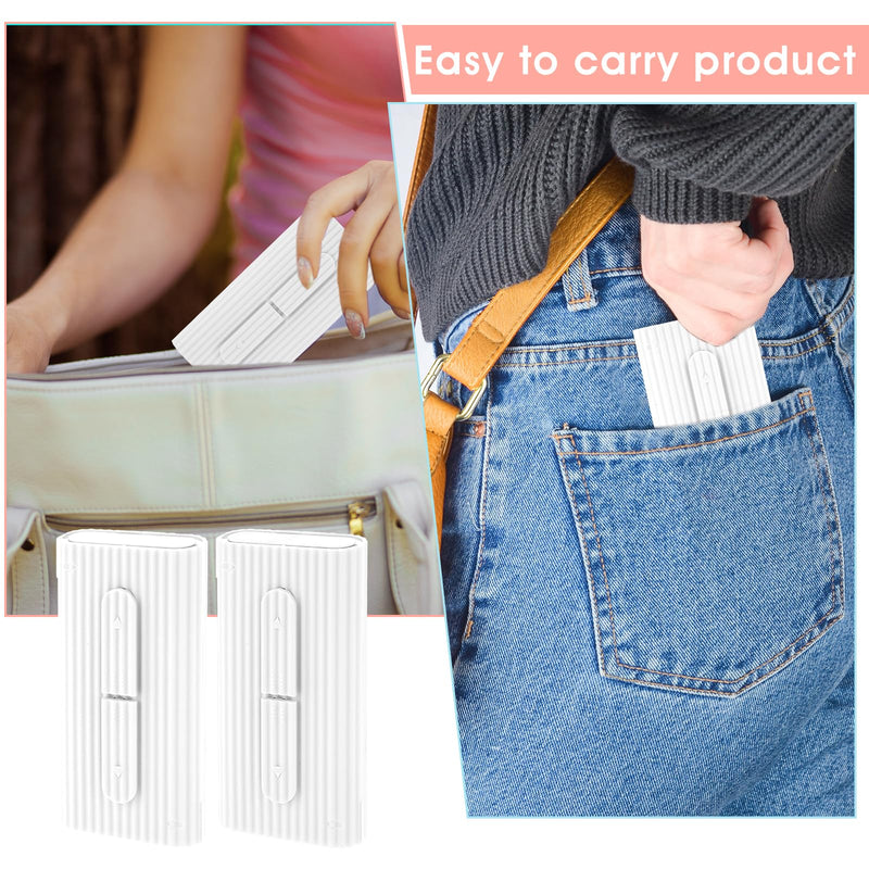 [Australia] - Andibro Portable Dental Floss Boxes, Pack of 2 Dental Floss Case Dental Floss Pick Dispenser Refillable Dental Floss Holder Travel Oral Care Tool for Teeth Cleaning 20 Dental Floss for Adults (White) White 