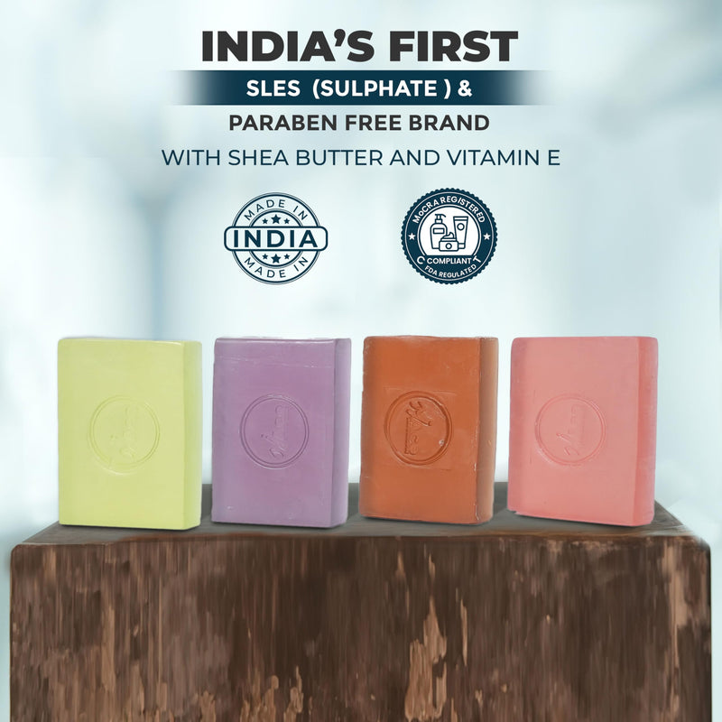 MY ACE Bathing Bar Soap Set of 4 - Tea Tree Rosemary, Patchouli, Divine Lotus & Palo Santo for Skin Cleansing, Moisturizing - SLES Free - Handmade with Shea Butter, Vitamin E for Face, Hair, Body Wash Tree Rosemary, Patchouli, Divine Lotus, Palo Santo