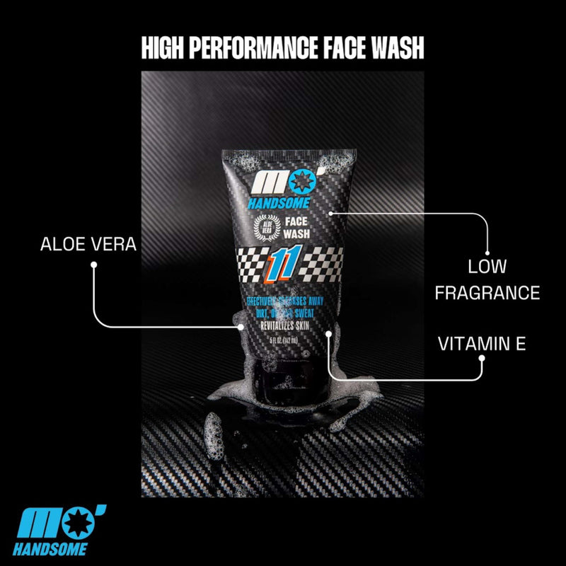 Mo' Handsome Men's Face Wash Deep Cleaning Facial Cleanser for Oily & Combination Skin - Aloe Vera, Vitamin E & Pro-B5 - Sulfate-Free, Paraben-Free Post-Workout Daily Face Wash for Men