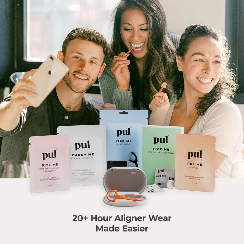 [Australia] - PUL Clear Aligner & Retainer Case ‚Äì for Invisalign, Partial Dentures, Mouth & Night Guards, PUL Removal Tool, Dental Removables ‚Äì Plastic Holder w/Secure Magnet Closure, Sleek & Slim Design ‚Äì Gray 