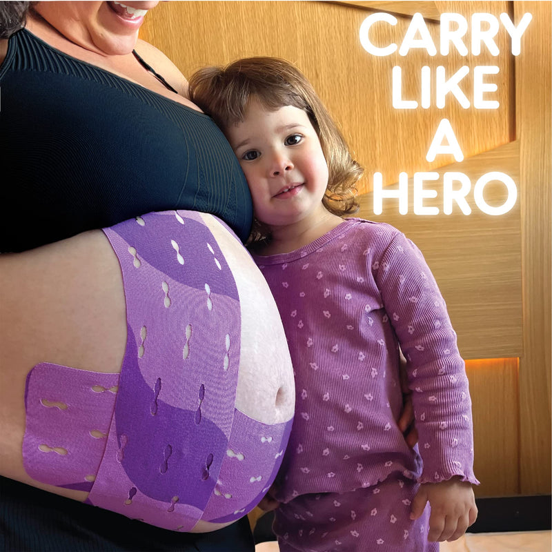 [Australia] - MAMA Tape Pregnancy belly support | pelvic and back Pain Relief | Extra Wide 4" x 16.4' Roll of Kinesiology Tape for Pregnant Skin | Maternity Belly Support | pregnancy must have | Gift for women Matte Black 