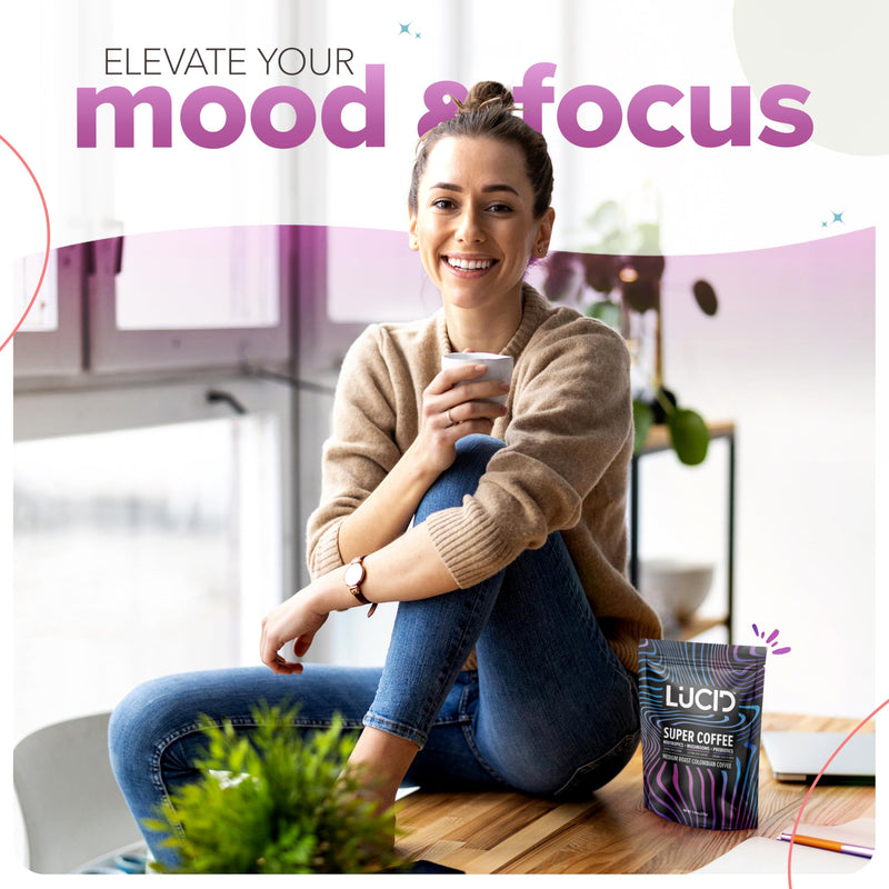 [Australia] - Lucid Superfood Organic Mushroom Coffee with Nootropics - Lion's Mane, Tremella, Cordyceps & Turkey Tail - Instant Mushroom Coffee Focus Brain Health - Alpha GPC, L-Theanine, Ginko Biloba - USA Made 7.94 Ounce (Pack of 1) 