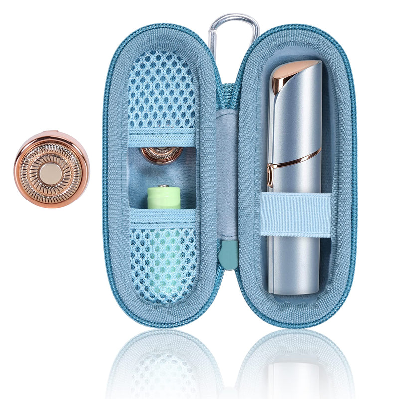 co2CREA Hard Case and Replacement Head Compatible with Finishing Touch Flawless Facial Hair Remover Electric Face Razor Women (Parisian Blue Case + Replacement Head) Parisian Blue Case
