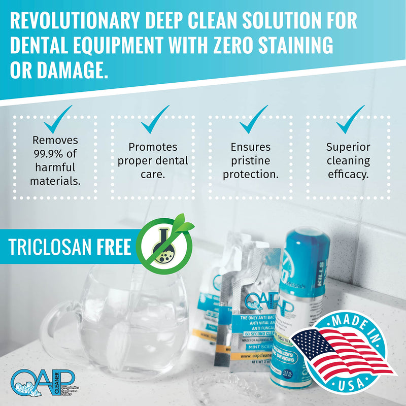 [Australia] - Orthodontic Cleaner by OAP Cleaner | Retainer Cleaner, Denture Cleaner, and Mouth Guard Cleaner | 60 Second Foam Cleanser | Paraben, Sulfate and Triclosan Free | 44.3 mL, 3 Bottles 