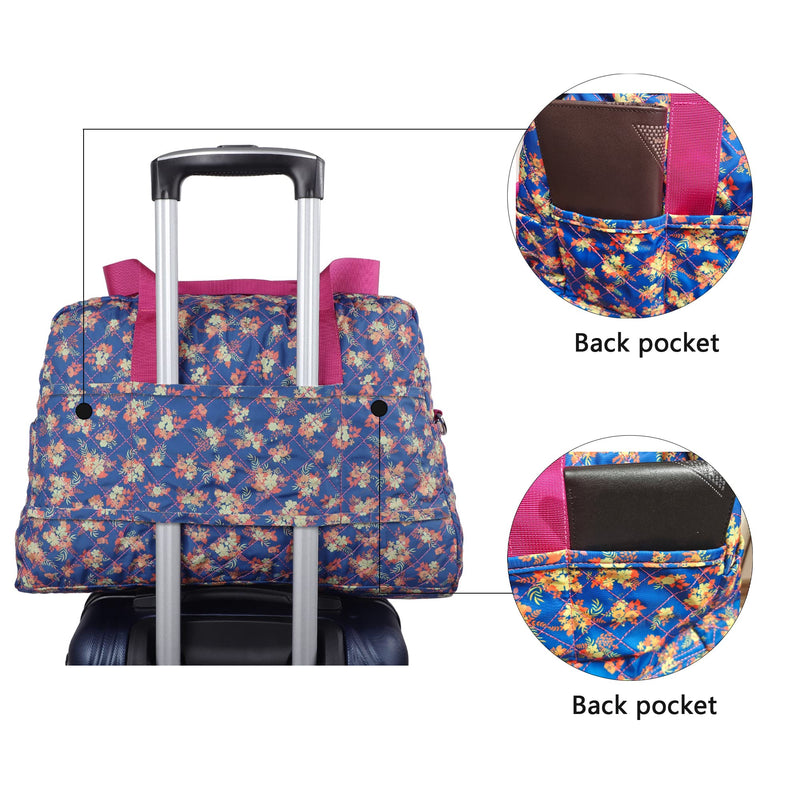 Foldable Gym Travel Duffel Bag Tote for Spirit Airlines Carry on Bag Carry-on Bag for Travel, Gym, Work, Weekender Overnight for Women and Girls (Blue) Blue