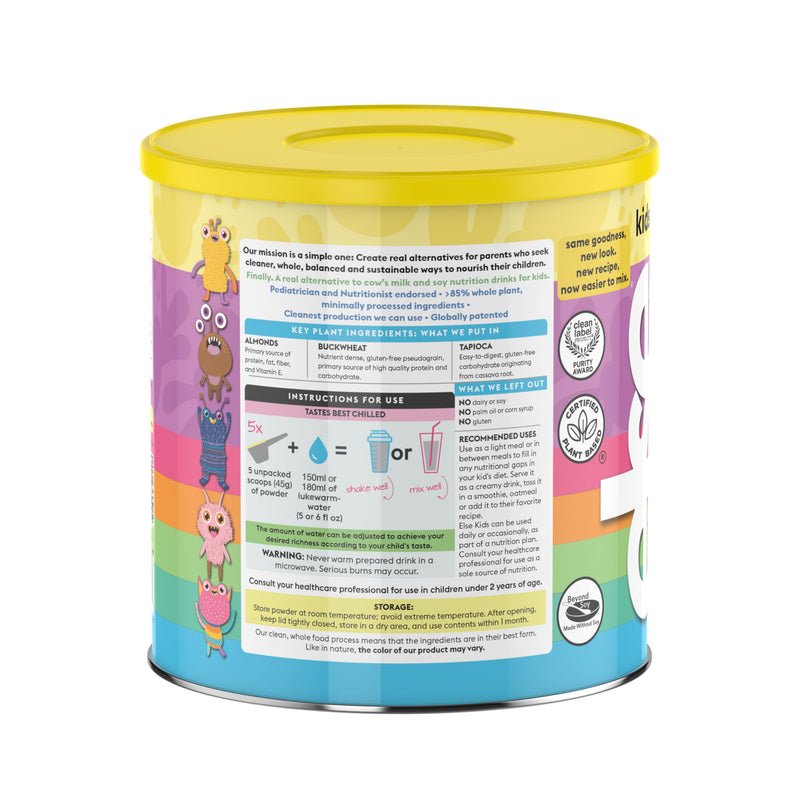 [Australia] - Else Nutrition Plant-based Kids Protein Shake Powder for Ages 2-12. Dairy-free First Kids Complete Nutrition Shake with plant protein and 25 Vitamins & Minerals, Vanilla, 1- Pack 