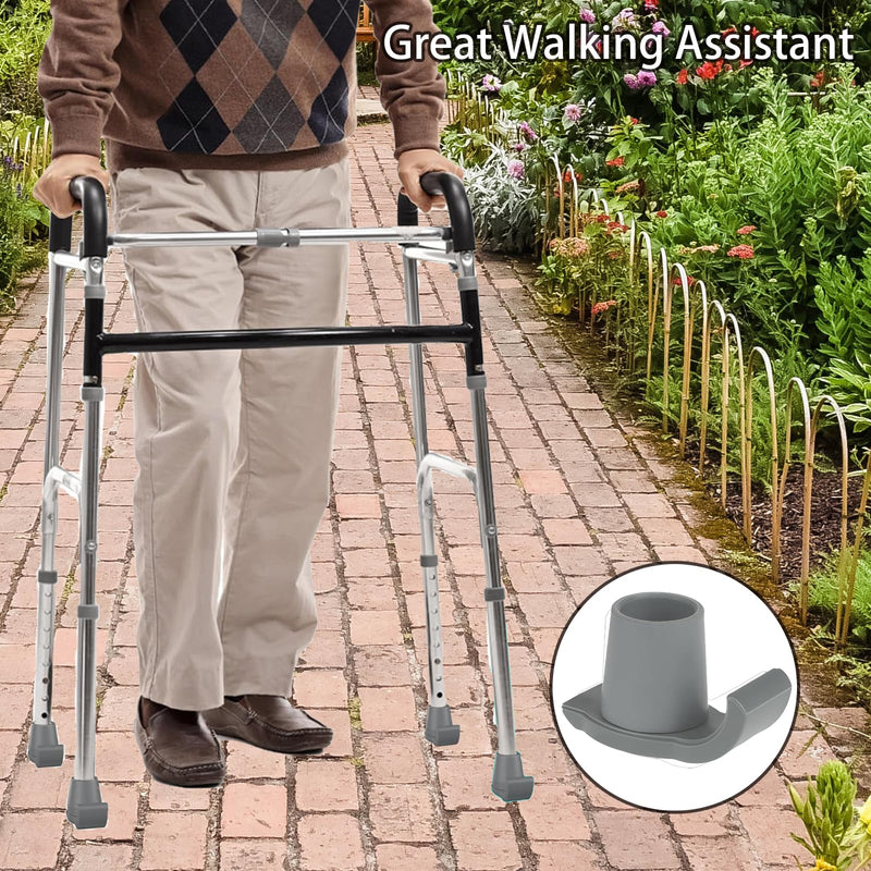 [Australia] - Magicorange Walker Glide Skis, 4 Pcs Universal Fit Walker ski Glides,Easy to Use Rubber Walker Glides,Walker Feet Replacement (Grey) Grey 