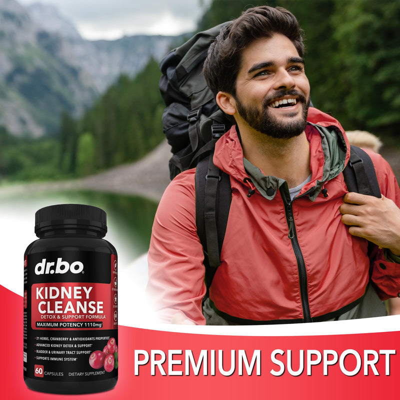 [Australia] - Kidney Cleanse Detox Support Supplement - Natural Cranberry, Juniper Berries, Buchu & Uva Ursi Extract to Support Kidneys, Bladder & Urinary Tract Health Supplements - Herbal Renal Blend Formula Pills 