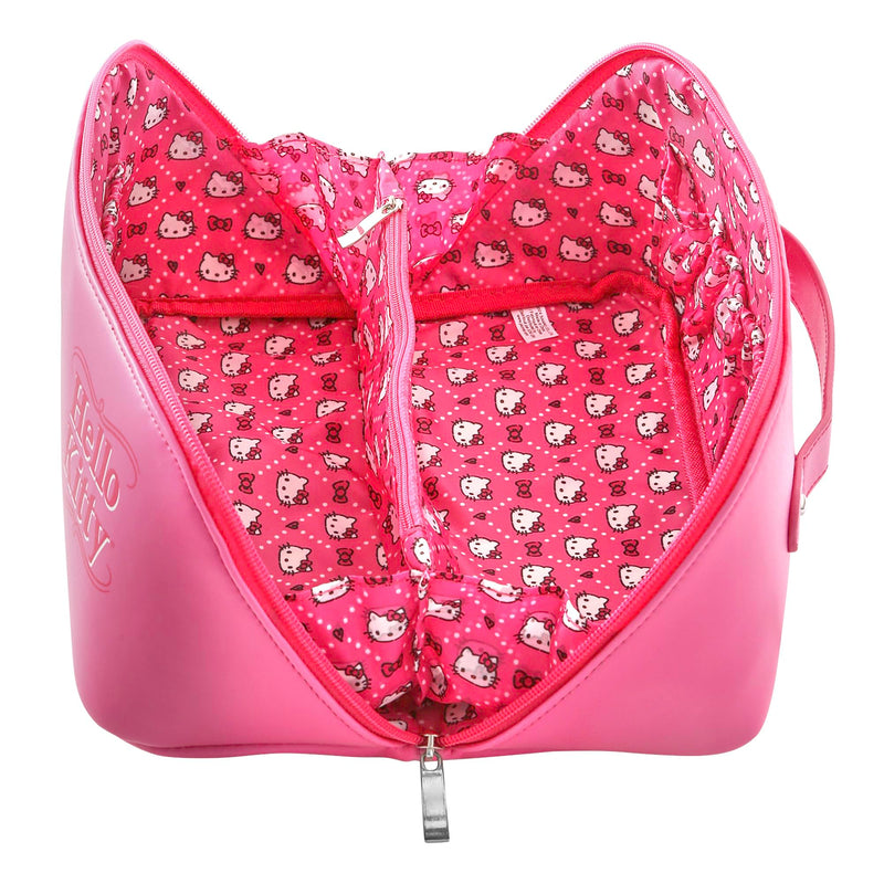 Hello Kitty Travel Makeup Bag Official License, Travel Cosmetic (Multi) | Bag, Sanrio Travel Pink Makeup Bag