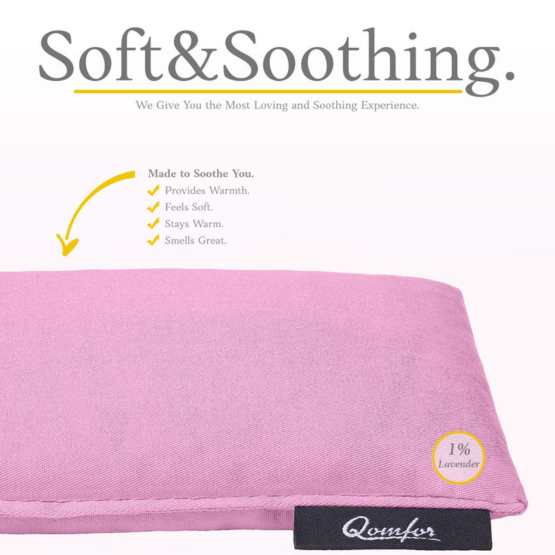 [Australia] - Grain pillow - Microwave heat pillow made of cotton 46 x 12 cm - Soft spelled pillow for pain relief back, neck and shoulder - Wheat and lavender filled - Great gift - Pink 