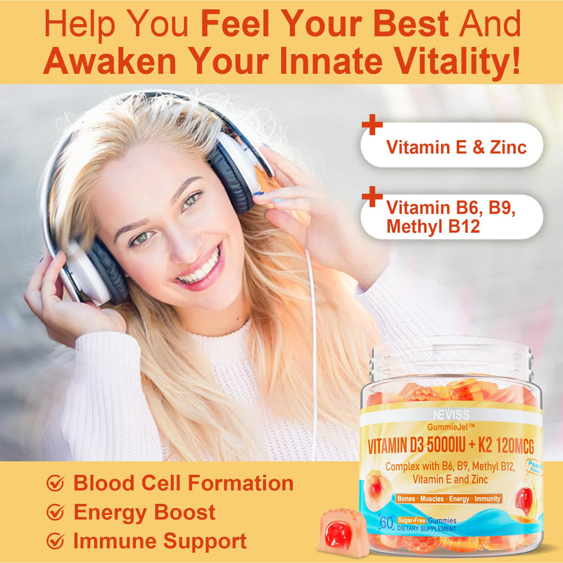 NEVISS Bundle - Women&Men 50+ Multivitamin 1 Pack + D3 5000IU K2 120mcg