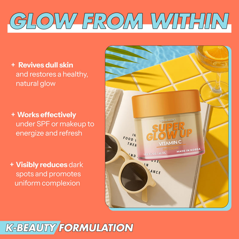 Vitamin C Day Cream - Dermatologist Tested, Anti- Aging, Korean Skin Care - Hydrates, Evens Skin Tone & Boosts Radiance - Clean Beauty, Vegan, Non-GMO, Cruelty-Free - 1.69 Fl Oz Vitamin C