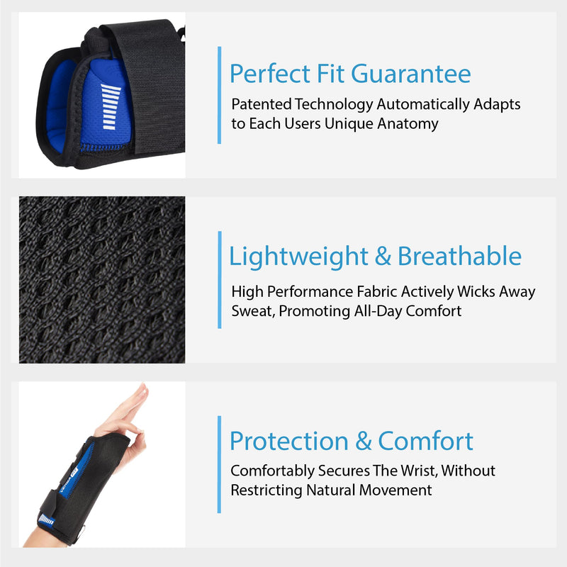 Ovation Medical Versa-Fit Wrist Brace - Premium Custom Fit Wrist Support Brace - Comfortable, Structured Tendonitis and Carpal Tunnel Wrist Brace or Wrist Splint for Post Cast Support (Left, X-Large) Left