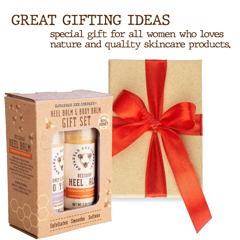 [Australia] - Savannah Bee Heel & Body Balm Duo Gift Set - Beeswax Heel Balm and Honey and Beeswax Body Balm, for Healthy and Hydrated Skin 