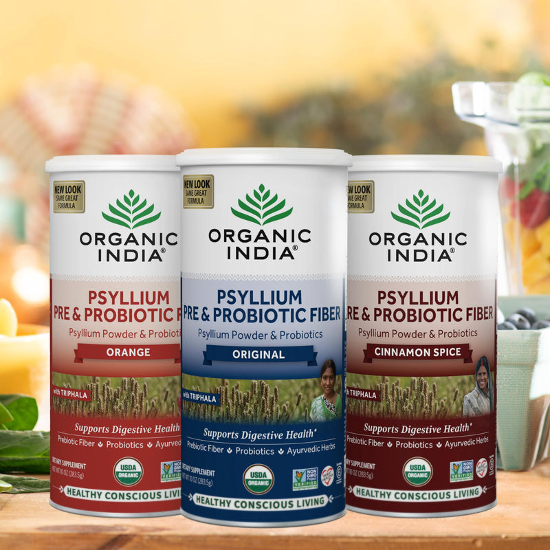 [Australia] - Organic India Psyllium Husk Pre & Probiotic Fiber, Orange Flavor, Psyllium Husk Powder, Keto, Paleo, Vegan, Gluten Free, Dietary Fiber Power, Psyllium Husk Whole, 10 Oz Bag 