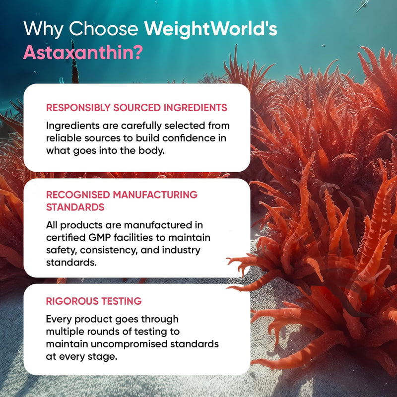 WeightWorld Natural Astaxanthin 8mg - 240 Softgels - 8 Months Supply - Vegan - Sourced from Haematococcus Pluvialis Algae - Non-GMO & GMP-Approved - Astaxanthin Supplements for Men & Women