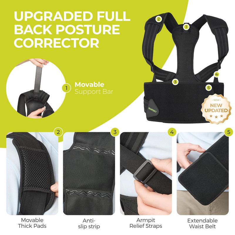 [Australia] - Posture Corrector for Women and Men, Adjustable Upper Back Brace for Posture Hunchback Support and Providing Pain Relief from Neck, Shoulder, and Upper Back (1, Large/XL) 1 