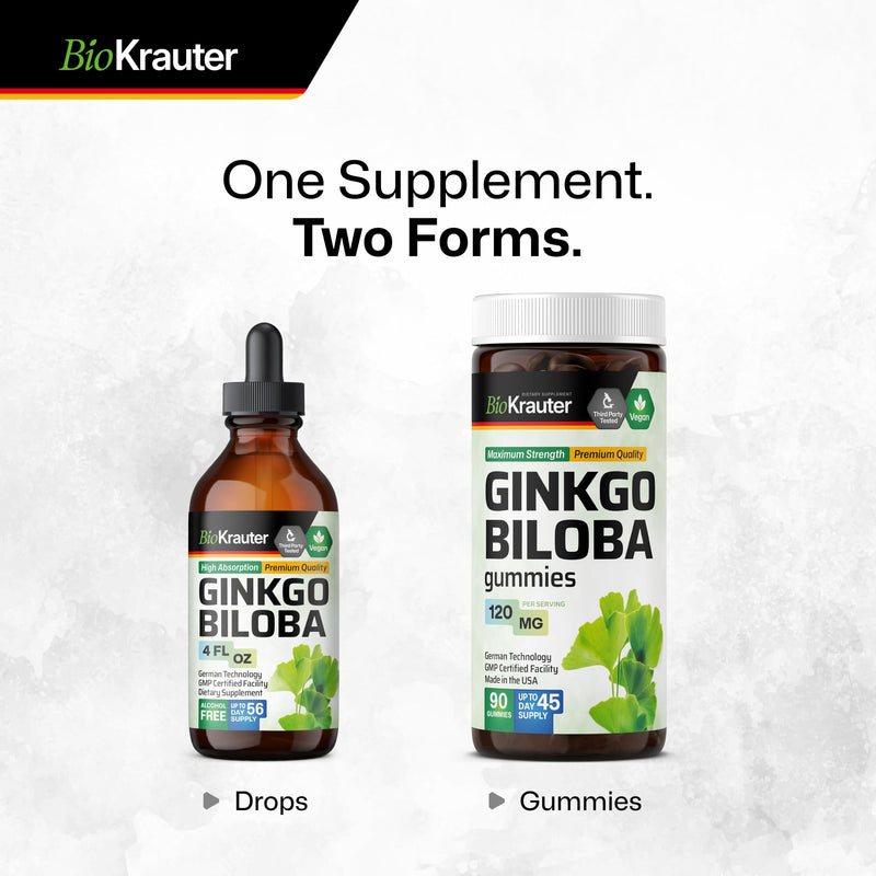[Australia] - Ginkgo Biloba Extract - Liquid Brain Supplement for Brain and Focus - Organic Ginkgo Biloba Tincture - Vegan, Alcohol & Sugar Free Ginkgo Biloba Liquid - 4 Fl Oz 4 Fl Oz (Pack of 1) 