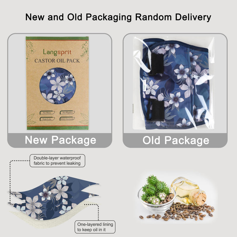 [Australia] - Langsprit Castor Oil Pack Wrap,Organic Cotton Castor Oil Packs for Liver Detox,Reusable Castor Oil Pads Pack Compress for stomach,Castor Oil Packs body kit L Large Floral 