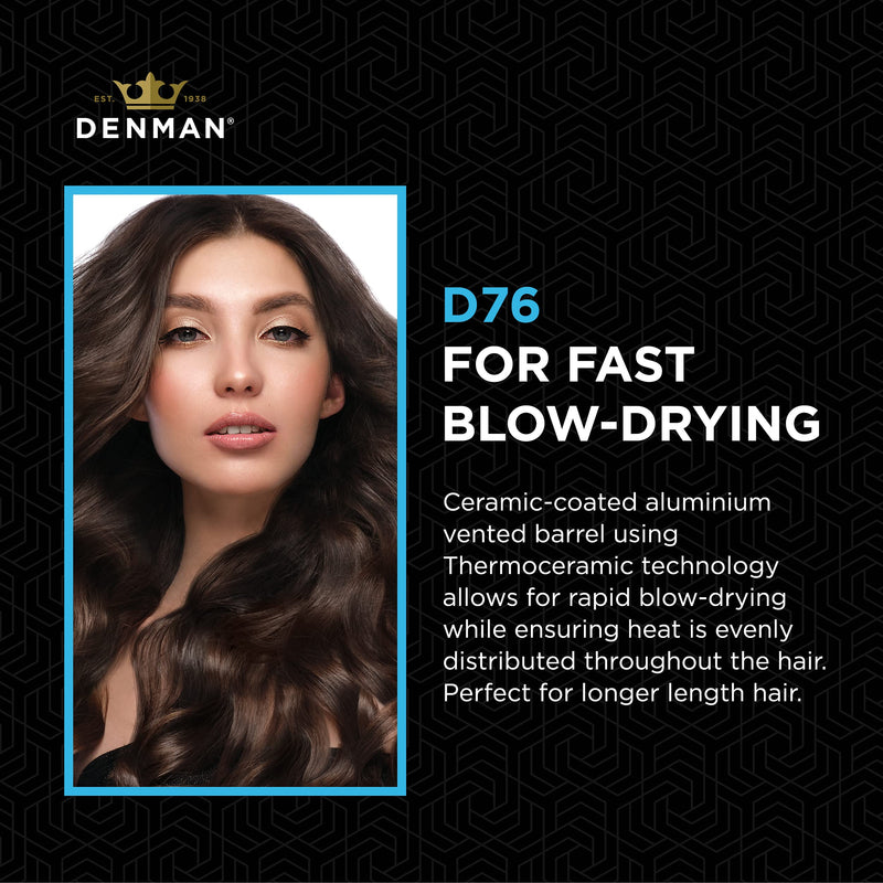 Denman Thermo Ceramic Hourglass Hot Curl Brush - Hair Curling Brush for Blow-Drying, Straightening, Defined Curls, Volume & Root-Lift - Gray Large