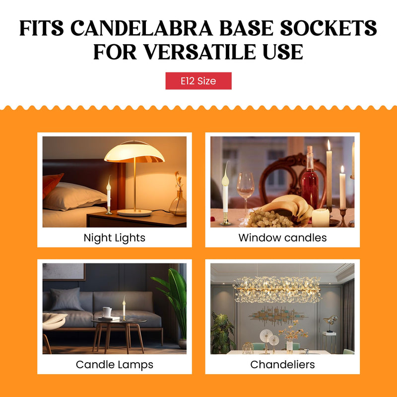 [Australia] - Creative Hobbies® Country Style Silicone Dipped Candle Light Bulbs (Pkg of 10 Bulbs) ~ 5 Watt Pearlized Silicone, Gold Glow 