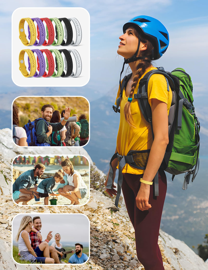 [Australia] - Mosquito Repellent Bracelets,12 Pack Silicone Mosquito Repellent Bands with DEET Free, Natural & Waterproof Bug Wristbands for Kids and Adults, Outdoor Traveling Protection 1 Count (Pack of 12) 