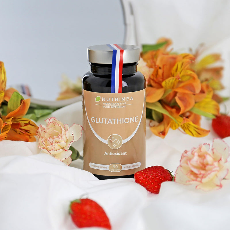 Glutathione Supplement - Reduced Glutathione Formula with NAC and Vitamin C - 90 Vegan Capsules - GMO-Free Formula - Easy to Swallow Capsules - French Expertise - Nutrimea