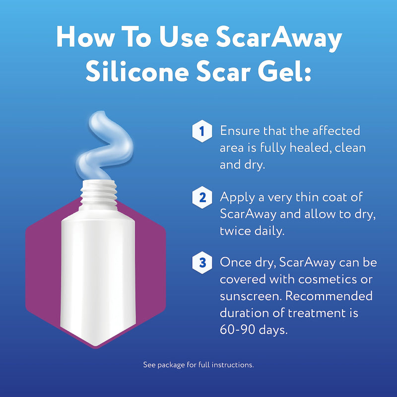 [Australia] - ScarAway Silicone Scar Gel, Helps Improve Size, Color & Texture of Hypertrophic & Keloid Scars from Injury, Burns & Surgery, Water Resistant, 10g (0.35 Oz) 