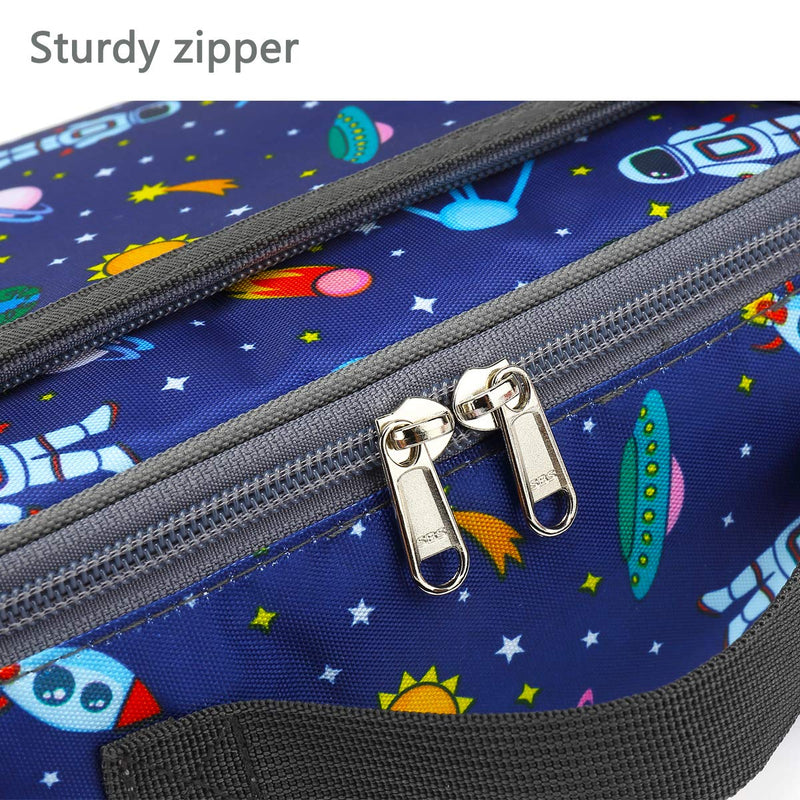 [Australia] - FlowFly Kids Lunch box Insulated Soft Bag Mini Cooler Back to School Thermal Meal Tote Kit for Girls, Boys, Astronaut Multicolor 