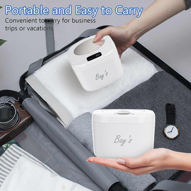 [Australia] - BAYS Ultrasonic Retainer Cleaner 45kHz Cleaning Machine for Dentures, Mouth Guards, Night Guards, and All Dental Appliances – 230ml Capacity – Ideal for Jewelry and Denture Digital Timer (black) white 