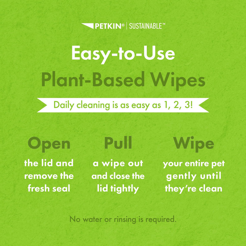 Petkin Plant-Based Eyewipes, 80 Wipes - Biobased & Sustainable Pet Eye Wipes for Dogs & Cats - Cleans Eye Area, Dirt & Tear Stains - Consciously Cleans & Conditions - Easy to Use - Unscented 1 - PawsPlanet Australia