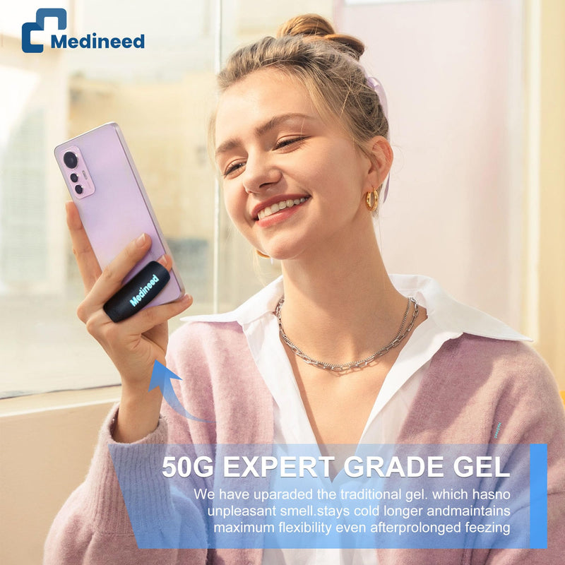 2pcs Trigger Finger Splint & 2pcs Finger Ice Pack，Thumb Splint & finger sleeves For Injuries Cold For Pain Relief Injuries, Arthritis, Sprains,Gel Freeze Sleeve Fit Index, Middle, Thumb, Ring（Black2+2） Black+Black