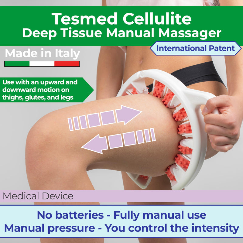 [Australia] - TESMED Cellulite Manual Massager : Made in Italy, Patented with Converging & Diverging Roller Technology. Anti Cellulite Roller for Thighs and Buttock 