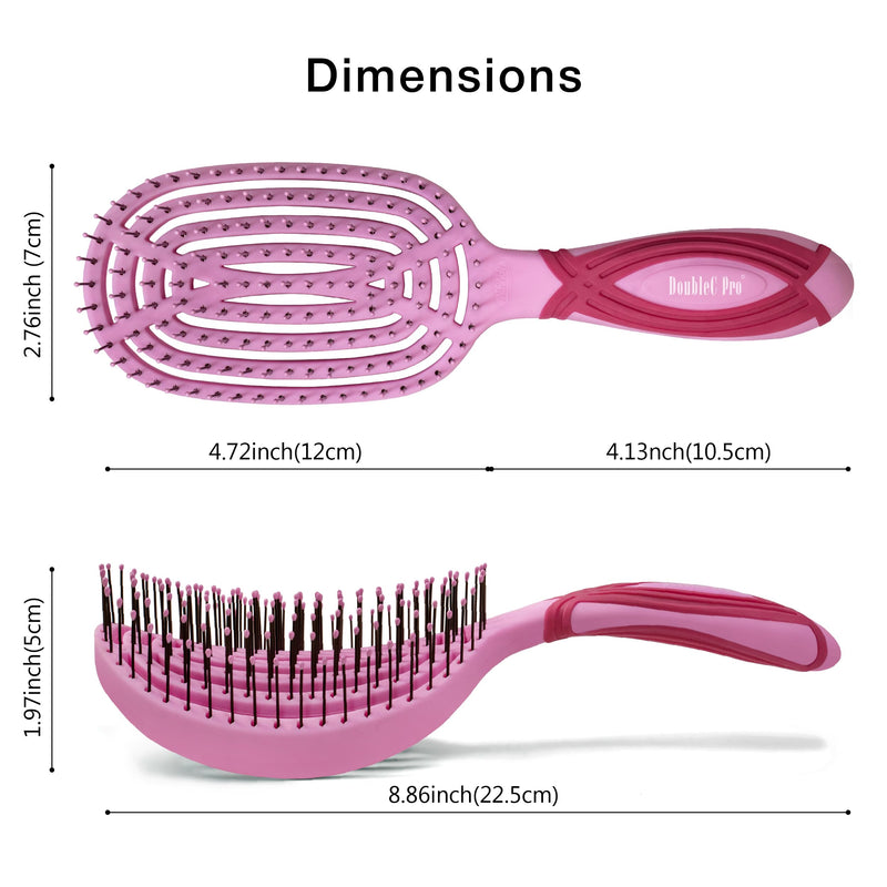 [Australia] - NuWay 4HAIR DoubleC PRO U.S. Patented Double Curved Detangling Brush is Hair Dryer Safe (Red Violet) Red Violet 