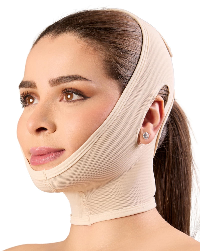 Shape Concept 301 Chin Strap Support Band Neck Bandage Face Chin High Compression Large Beige